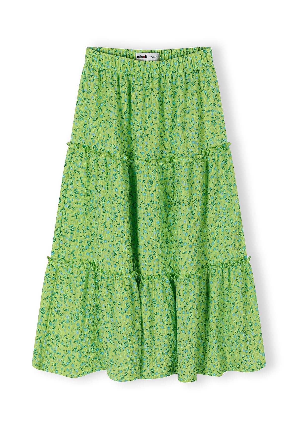 Maxi Skirt Tiered Ruffles Green Floral - 2