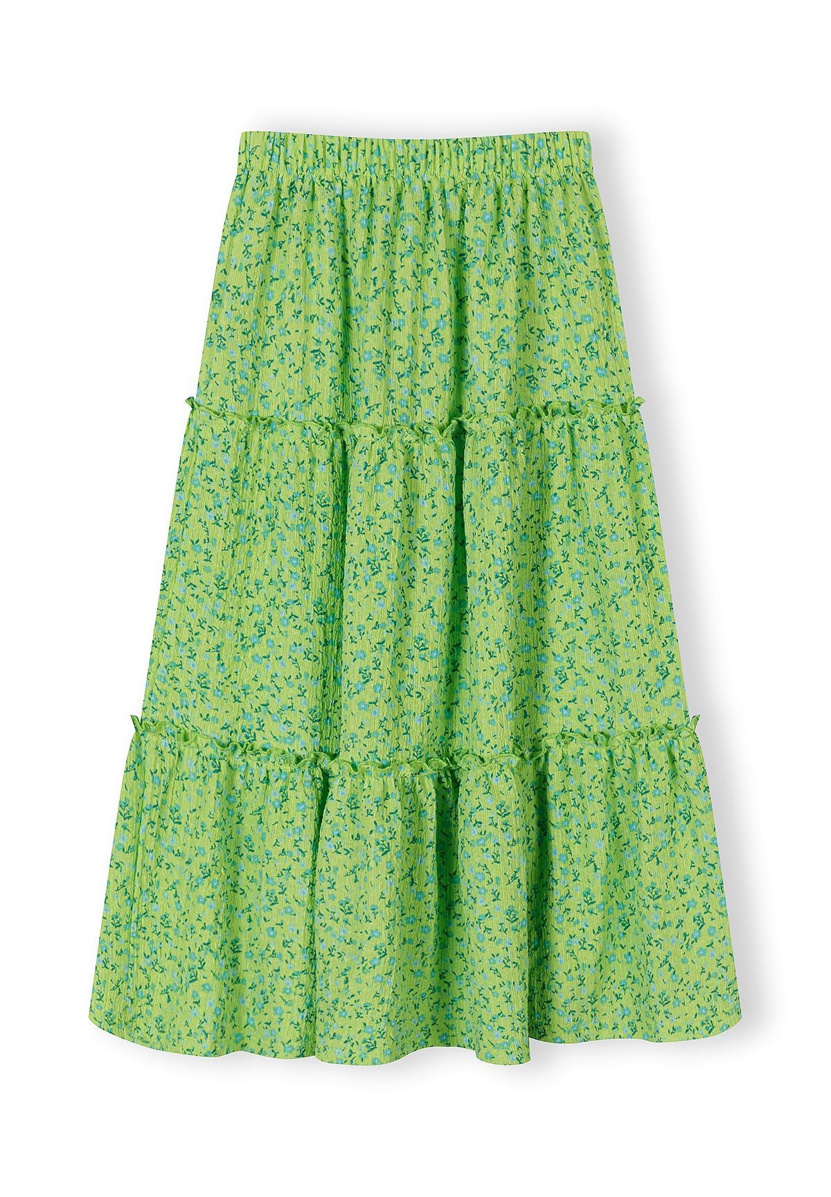 Maxi Skirt Tiered Ruffles Green Floral - 3