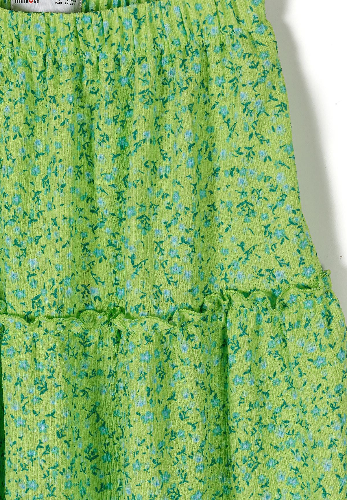 Maxi Skirt Tiered Ruffles Green Floral - 4
