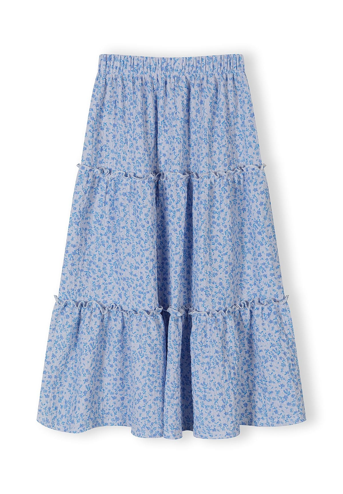 Tiered Maxi Skirt, Blue Floral - 3