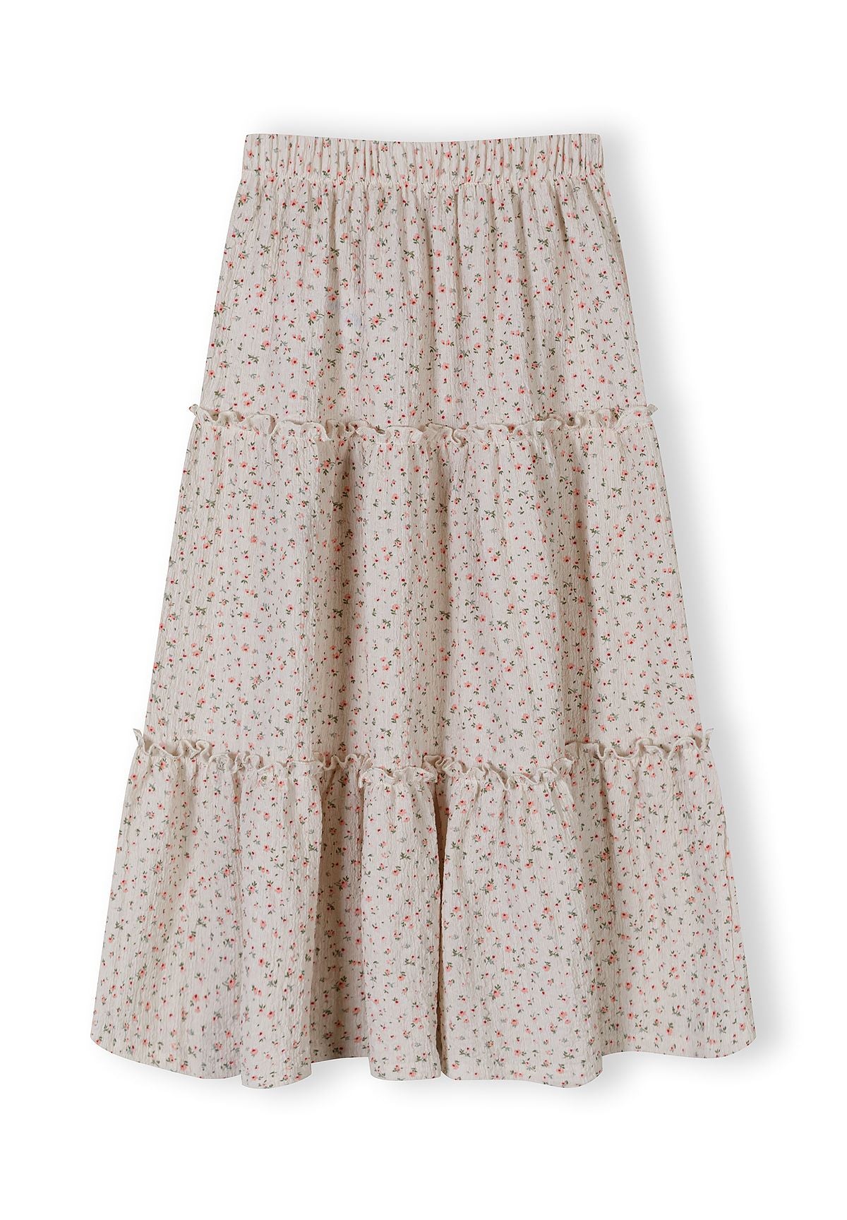 Maxi Skirt, Floral Print, Cream - 2