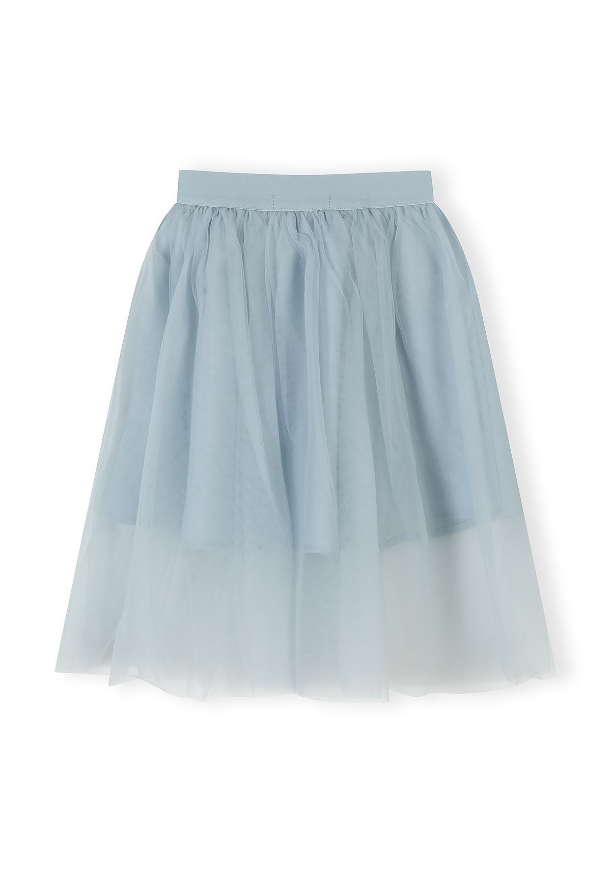Pleated Tulle Maxi Skirt, Grey - 3
