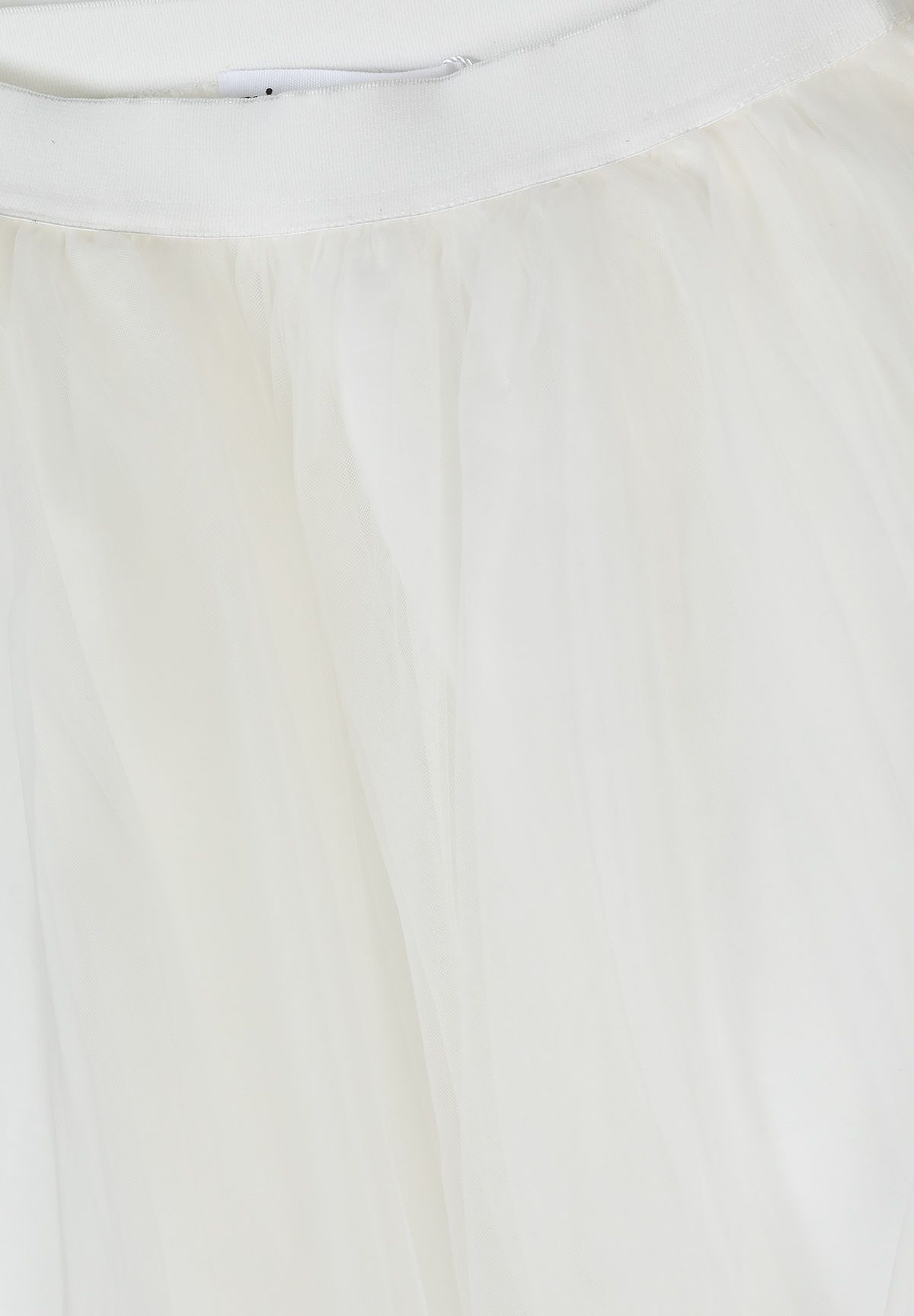 Pleated Tulle Maxi Skirt, Off White - 4