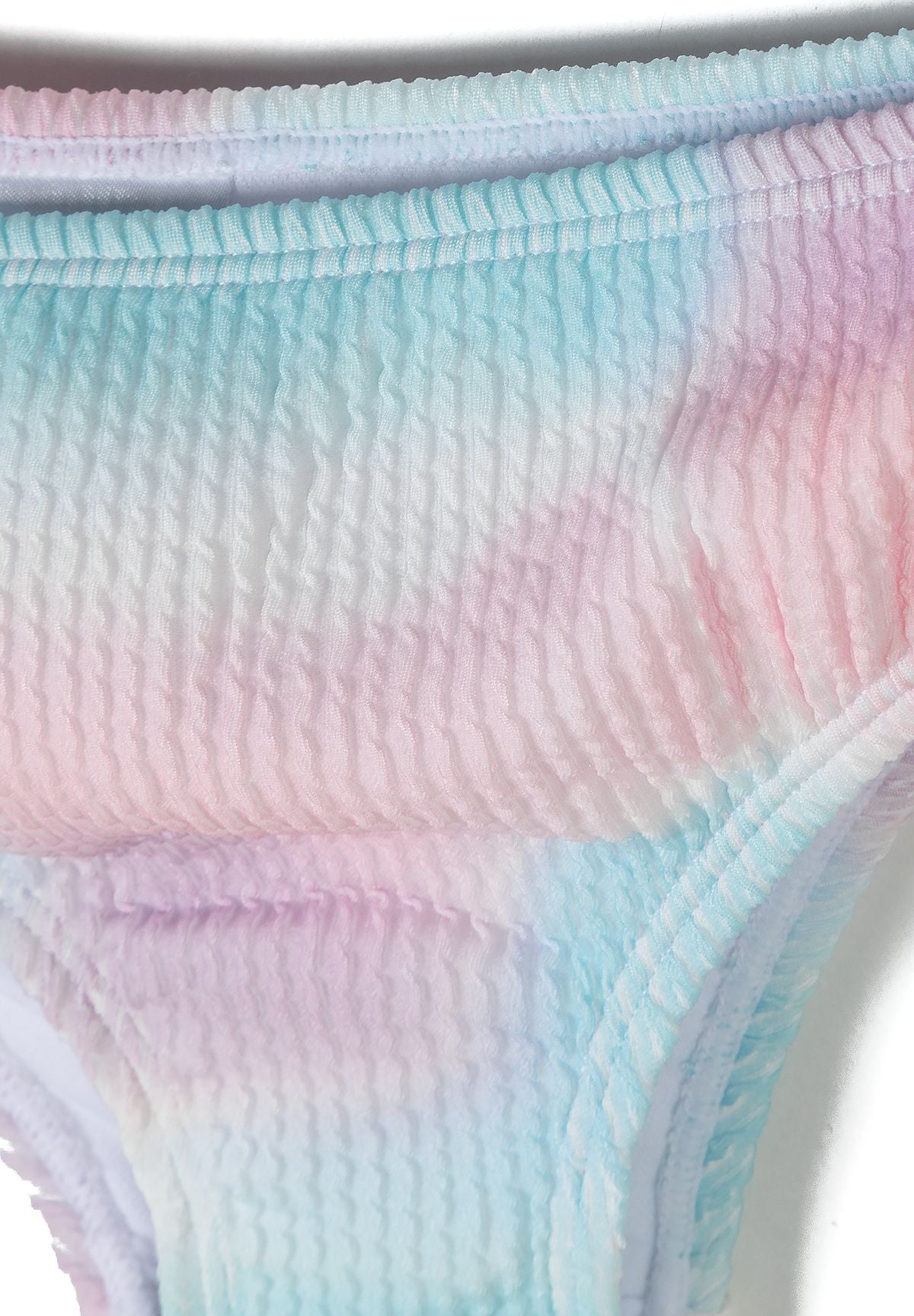Tie-Dye Bikini Set, Ribbed, Pink Blue - 5