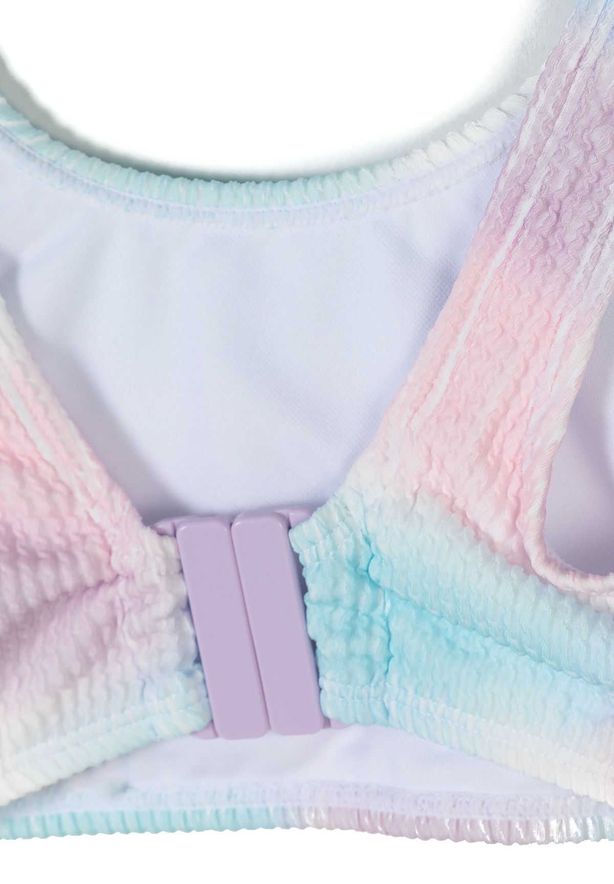 Tie-Dye Bikini Set, Ribbed, Pink Blue - 6