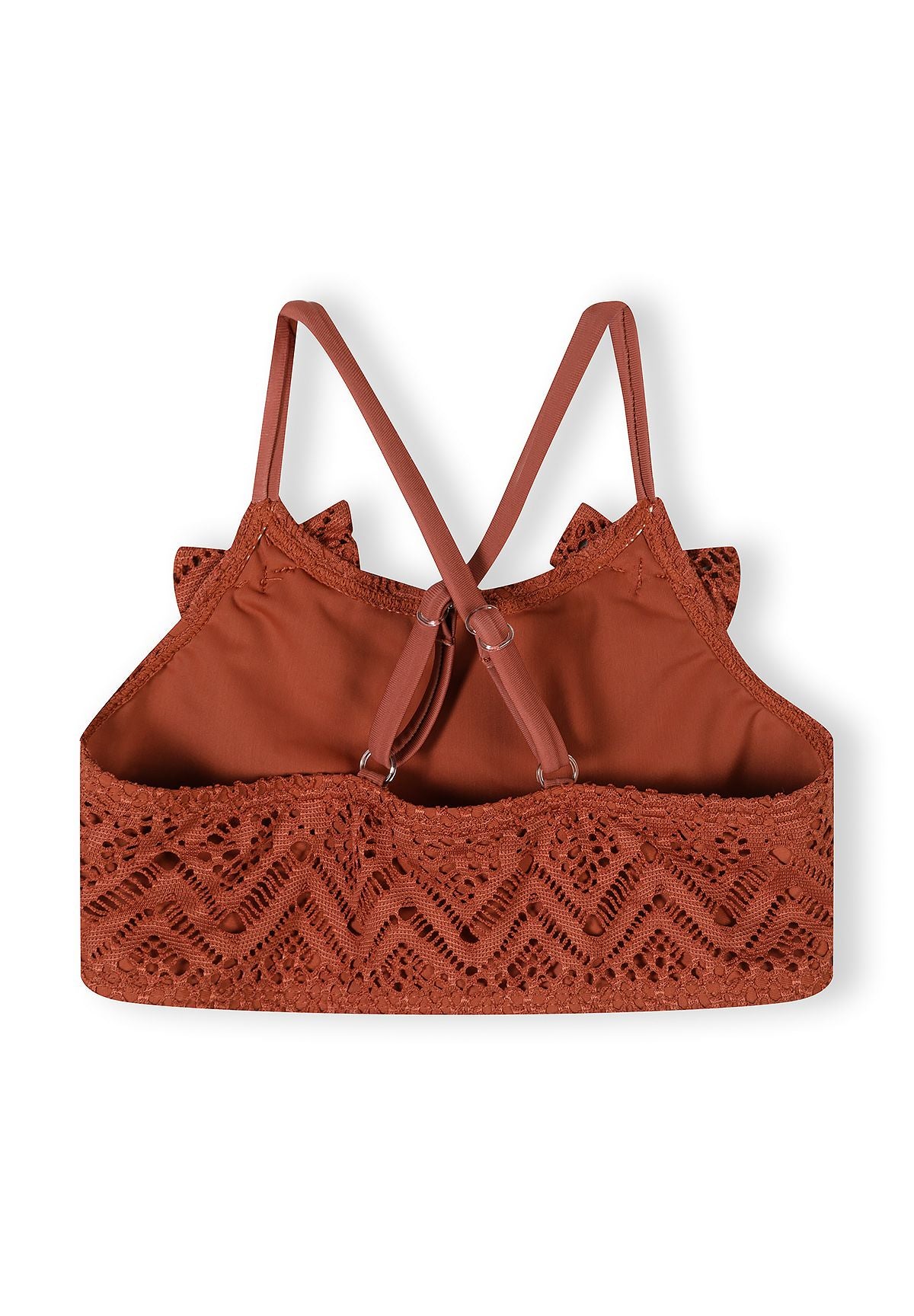 Crochet Bikini Set, Copper, Ruffle Detail - 4