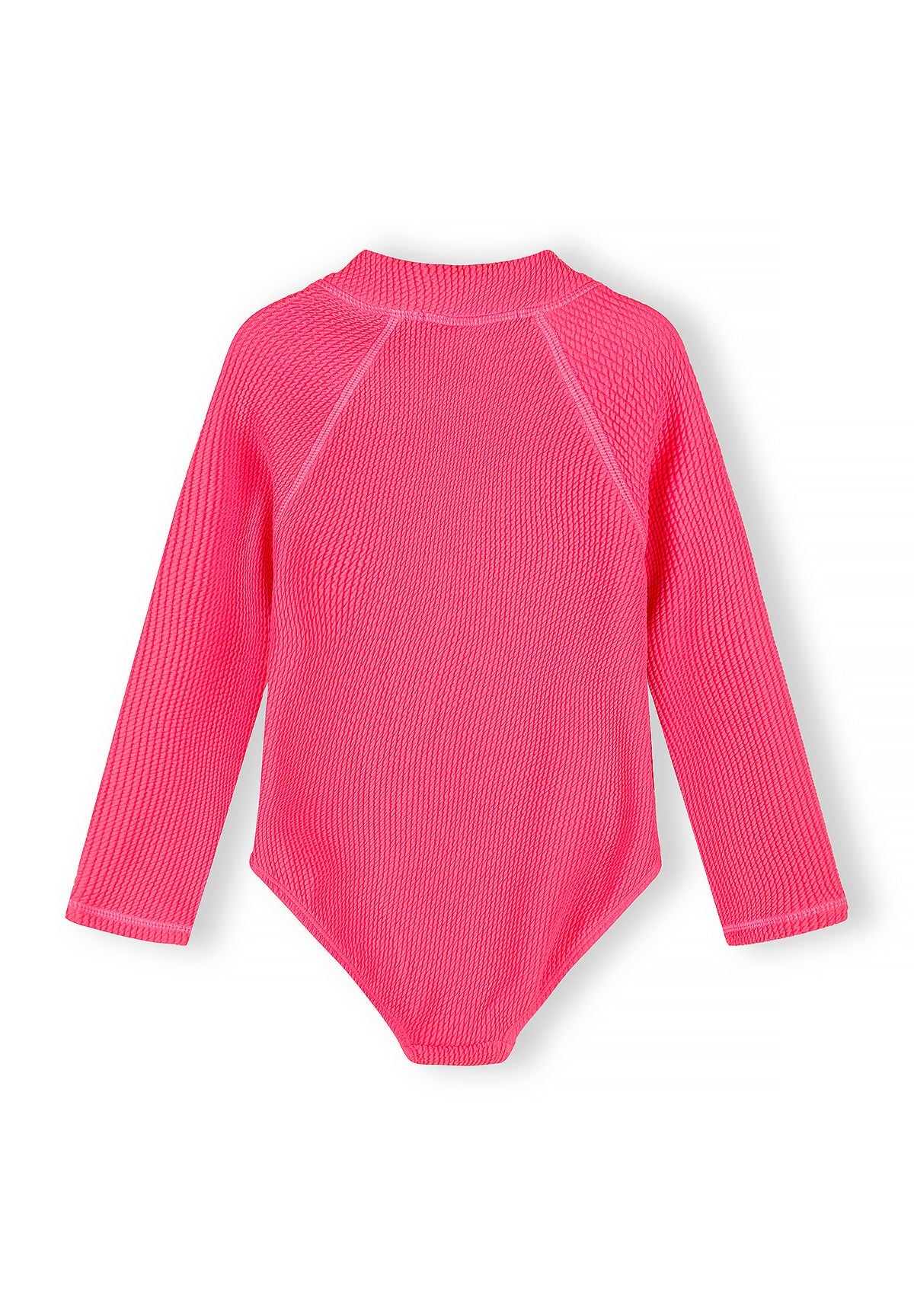 Long Sleeve Swimsuit, Bright Pink, Zip Front - 2