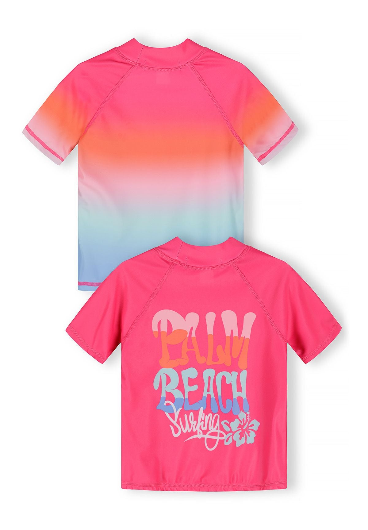 UV Rash Tops 2-Pack, Rainbow Ombre & Pink - 3