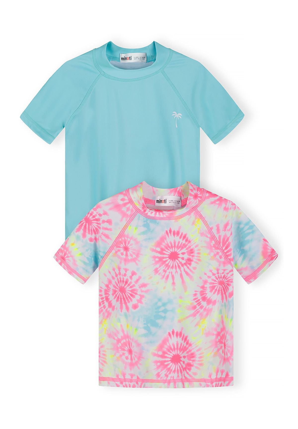 Swim T-Shirts 2-Pack, Raglan, Tie-Dye Blue Pink - 2
