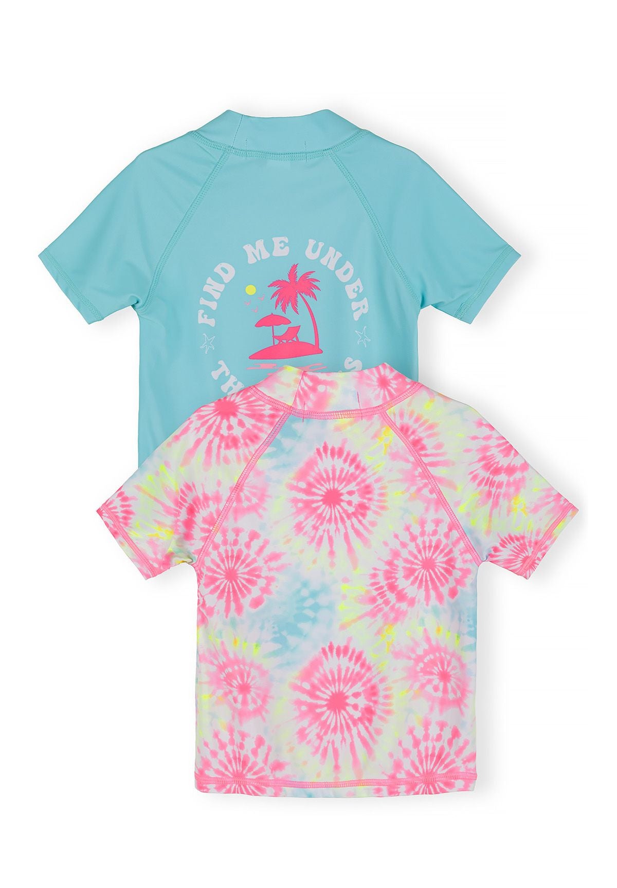 Swim T-Shirts 2-Pack, Raglan, Tie-Dye Blue Pink - 3
