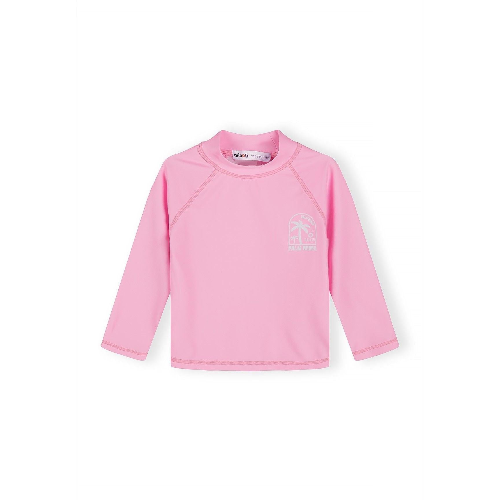 Close-up detail of pastel tie-dye fabric texture showing pink, purple and mint color blend in swim t-shirt material