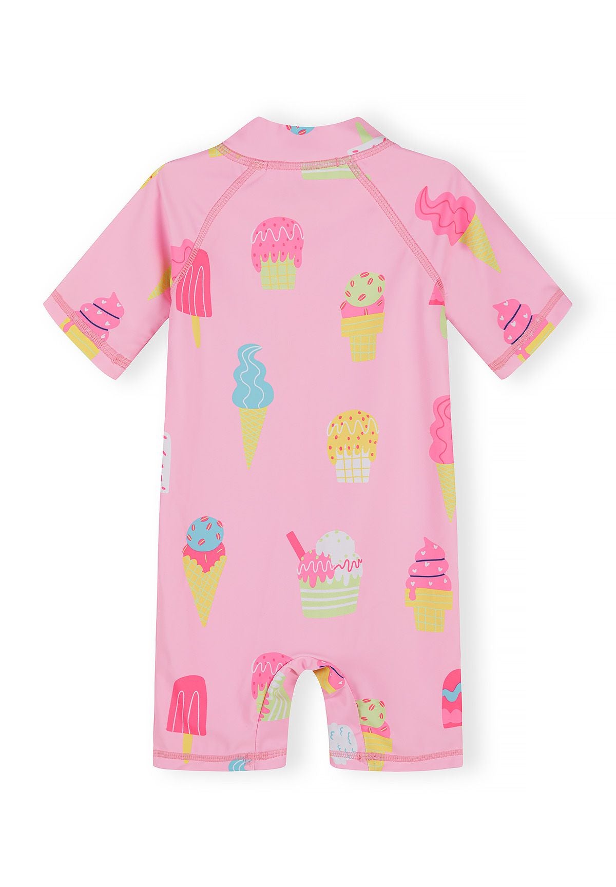 UV Rashguard Swimsuit, Ice Cream Print, Pink - 2