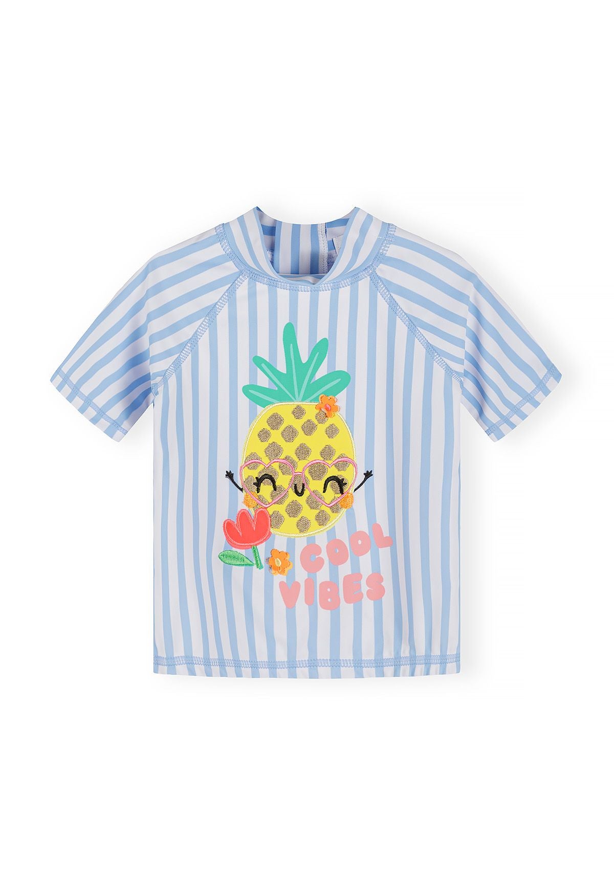 Rash Vest Set, Blue Stripe Pineapple Print - 2