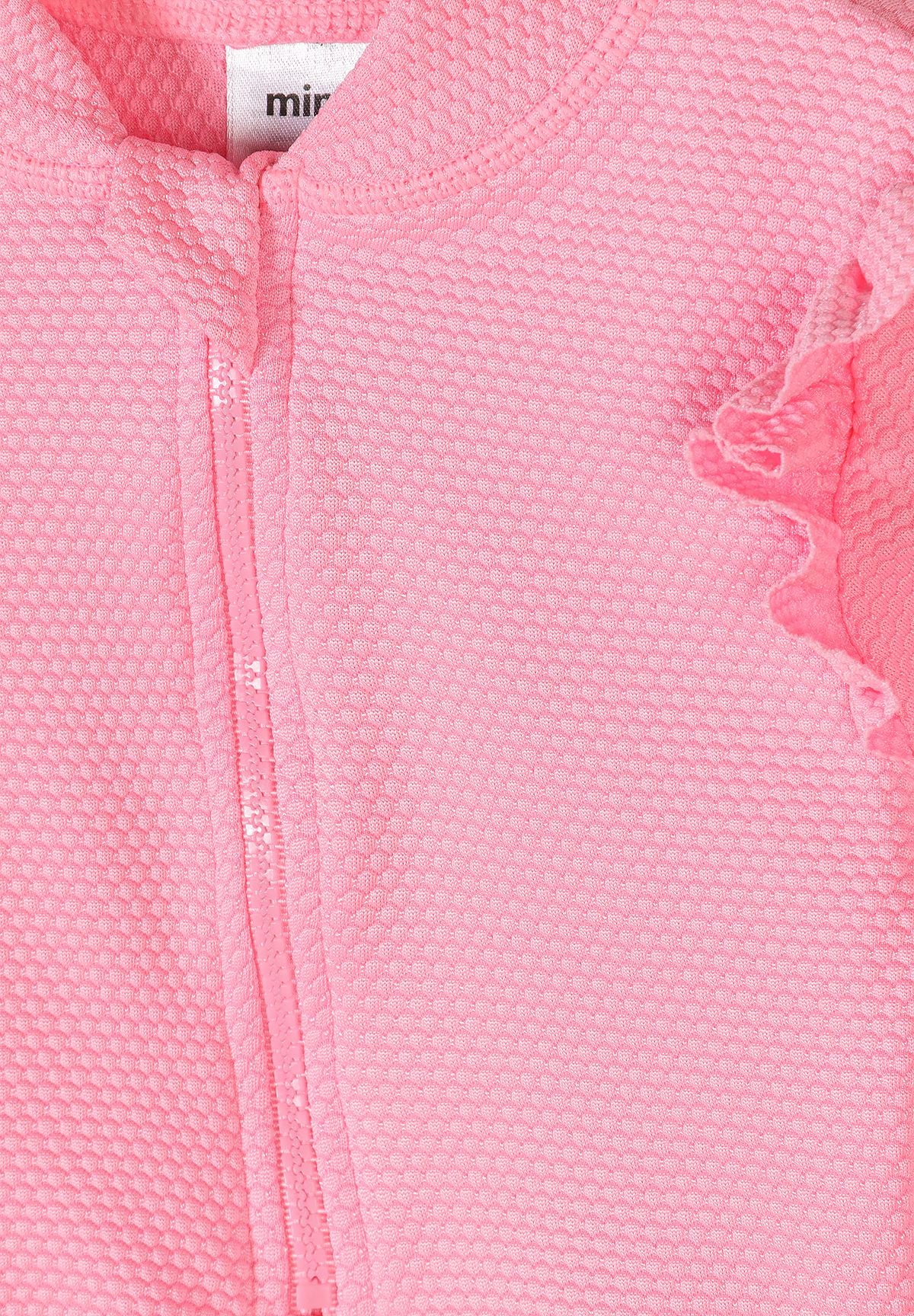 Long Sleeve Swimsuit, Light Pink, Ruffle Detail - 5