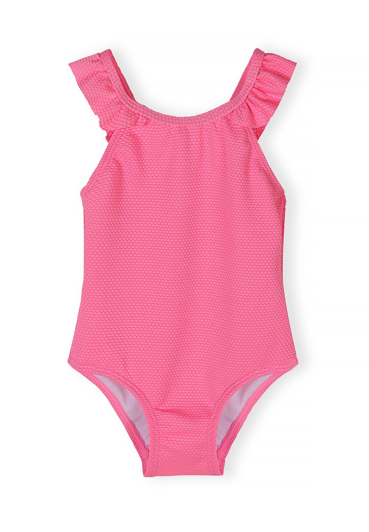Frilled Swimsuit, Neon Pink - 2
