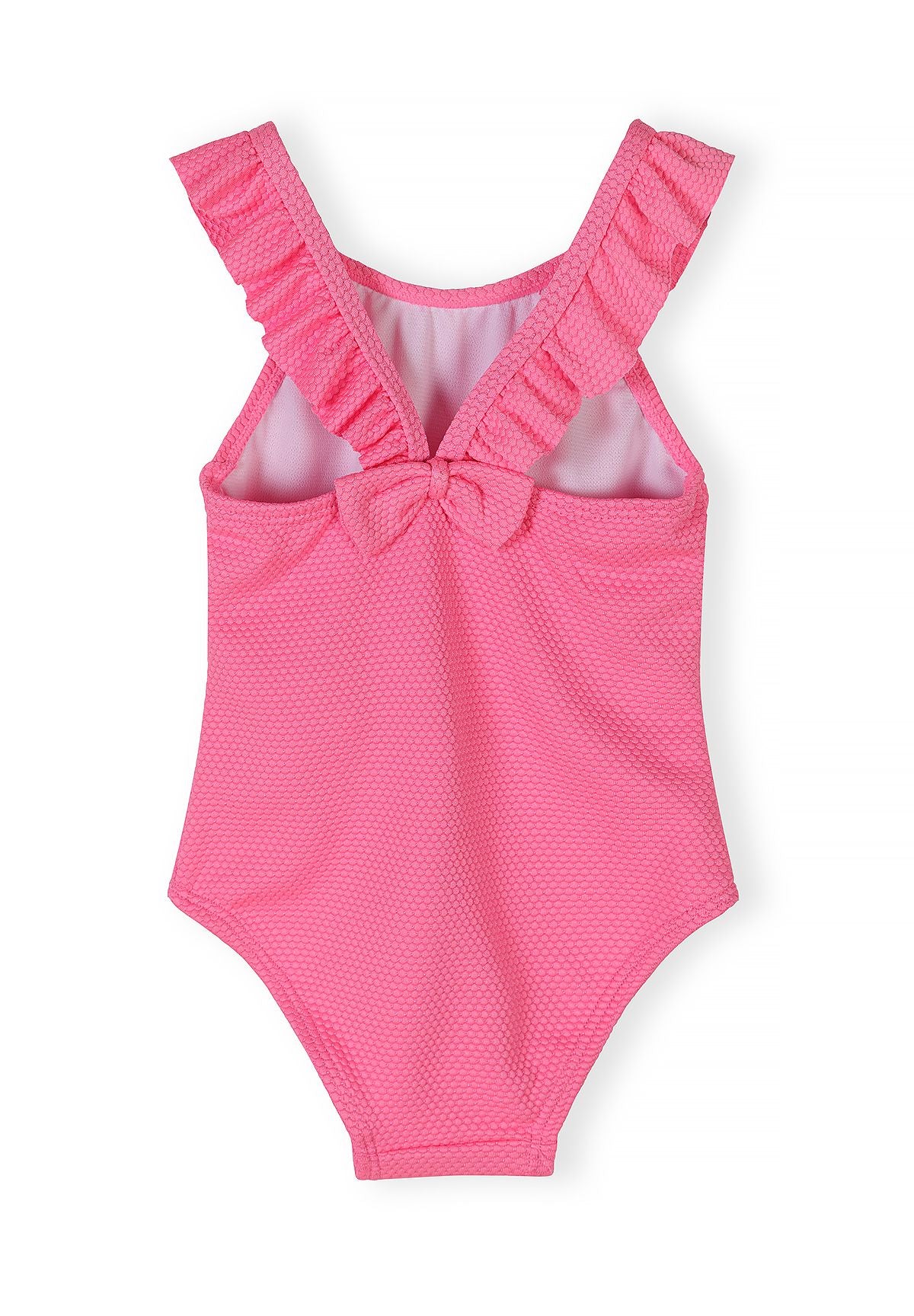 Frilled Swimsuit, Neon Pink - 4