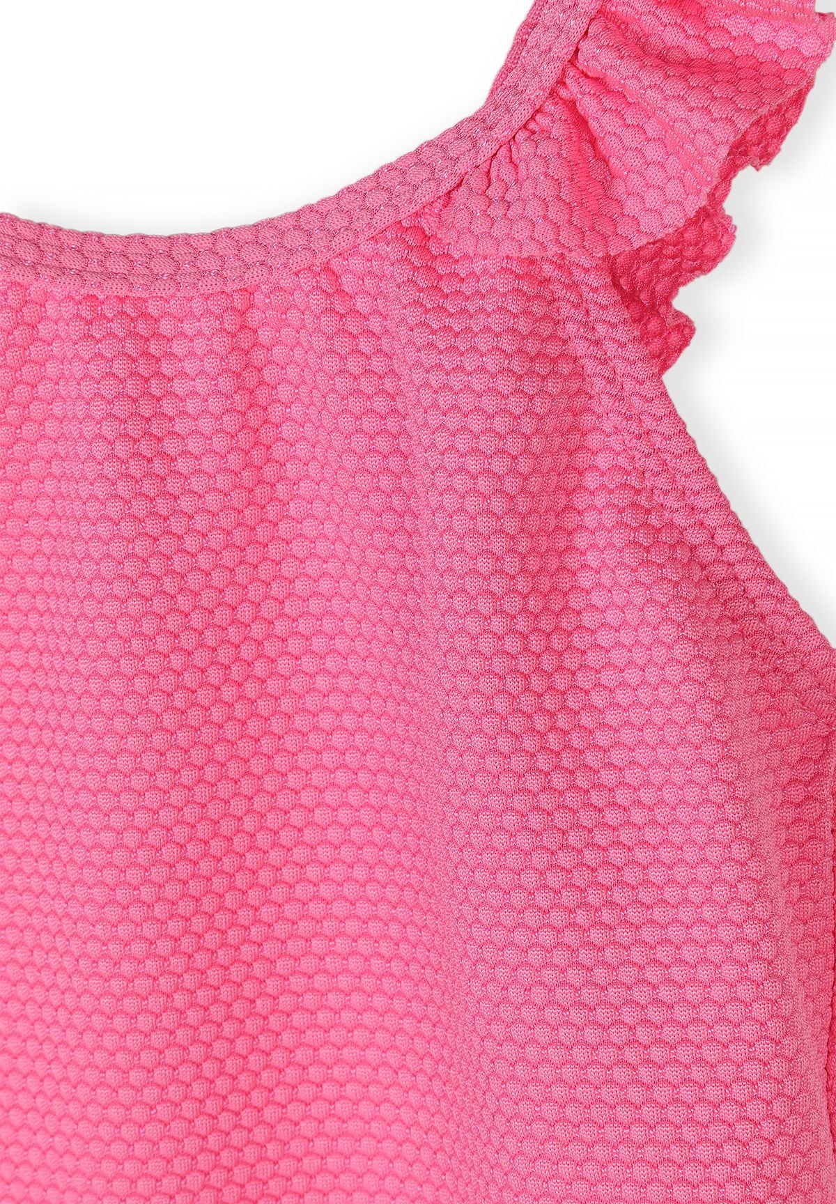 Frilled Swimsuit, Neon Pink - 5