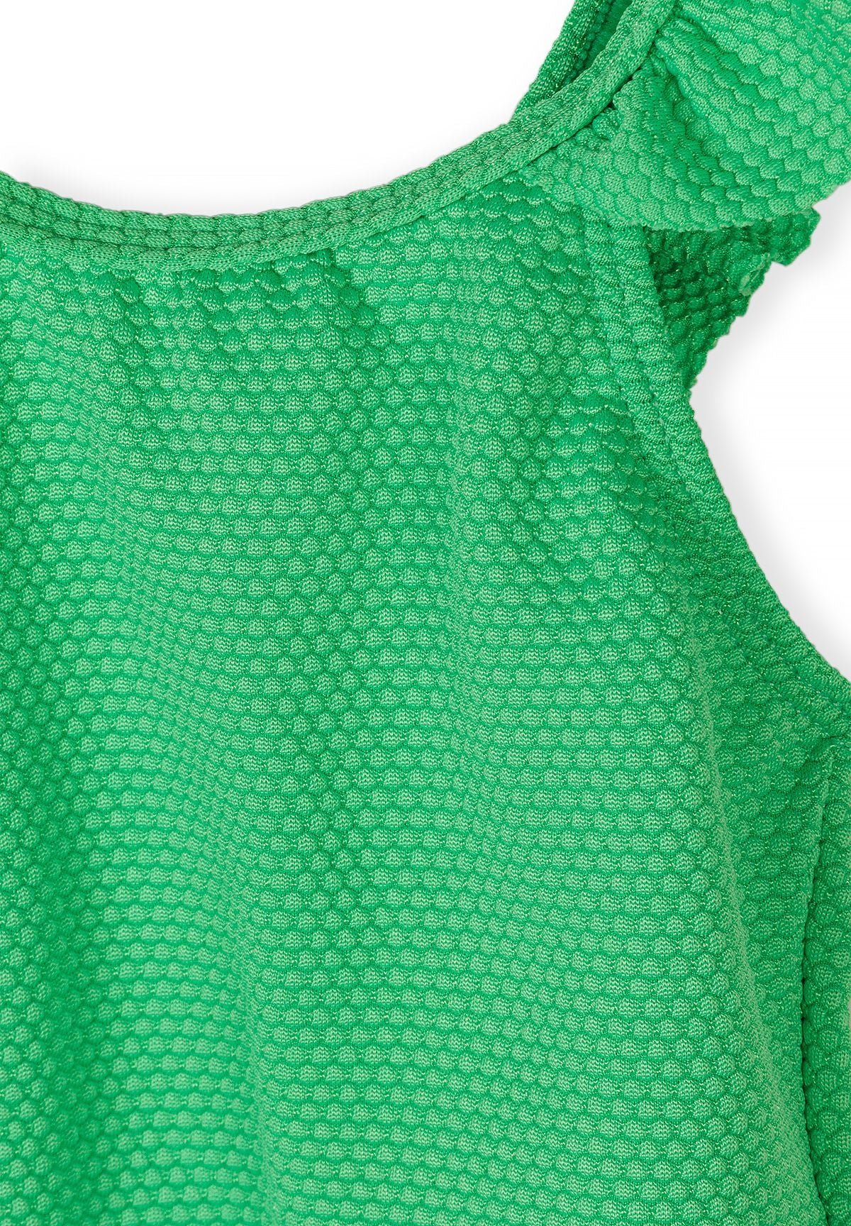 Frill Strap Swimsuit, Neon Green - 5