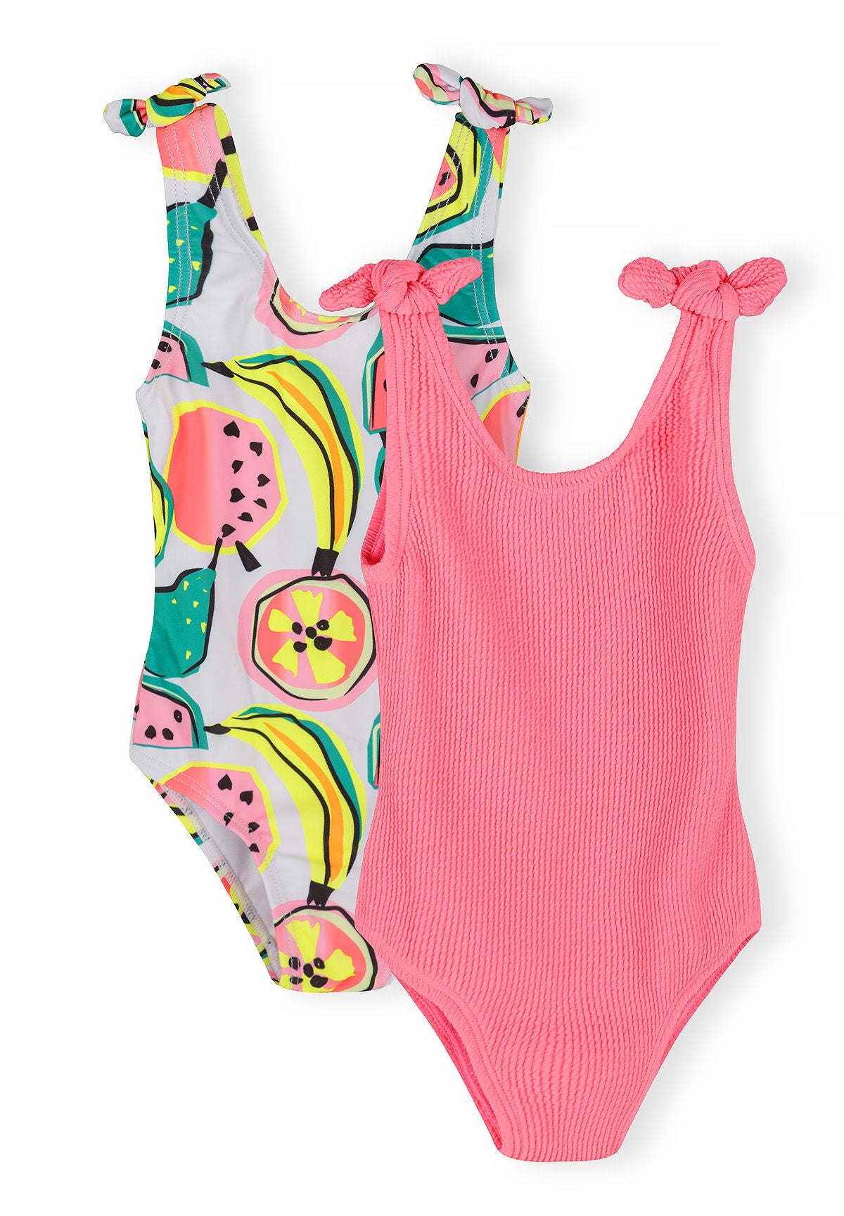 Swimsuits 2-Pack, Fruit Print & Pink Ribbed - 1