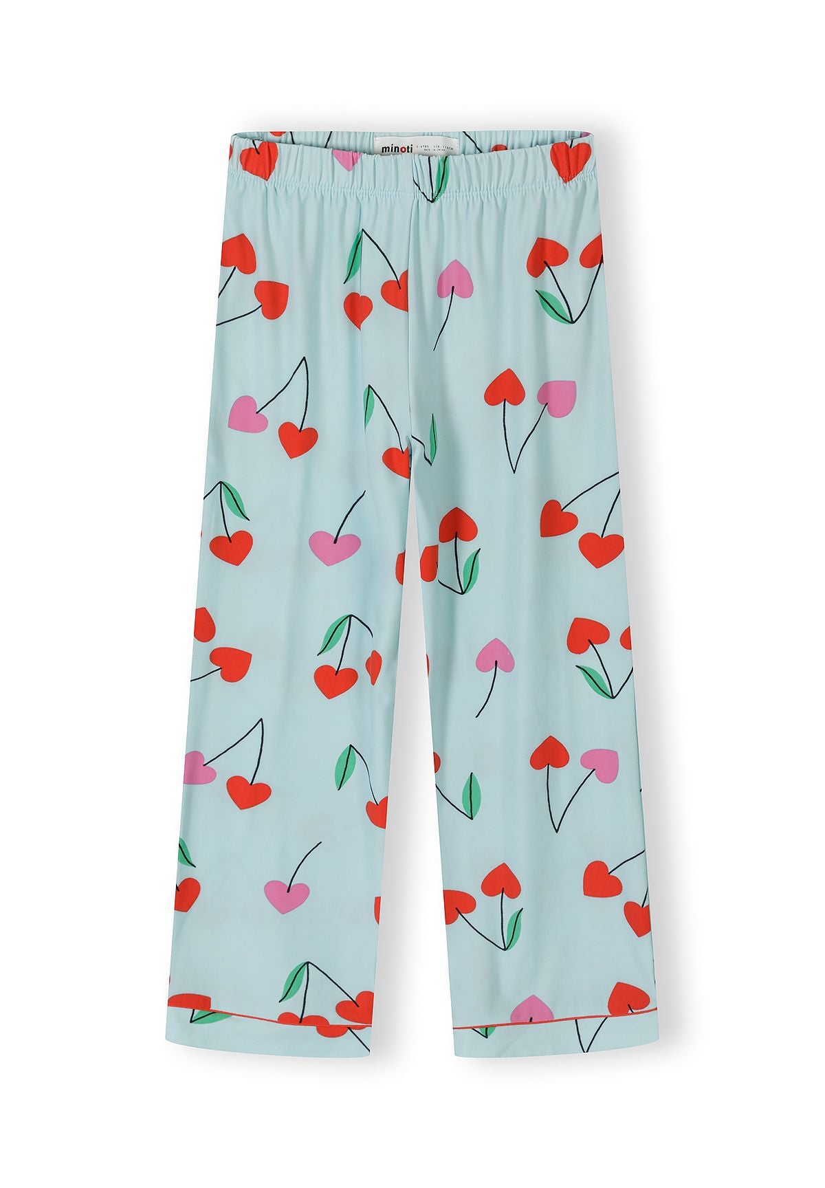 Pyjama Set Long Sleeve, Cherry Print, Light Blue - 4