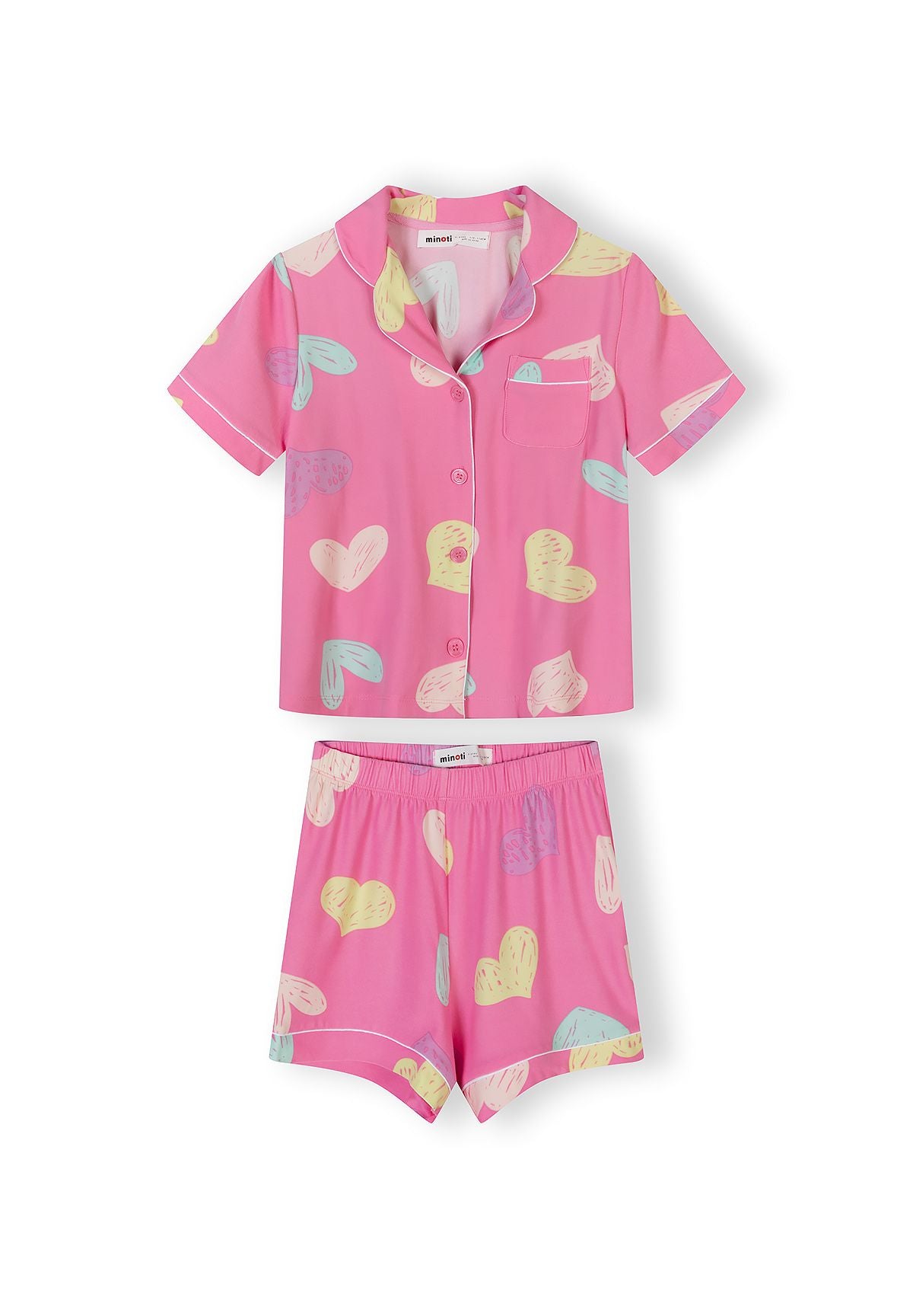 Short Sleeve Pyjama Set 2-Pack, Hearts, Pink Purple - 2