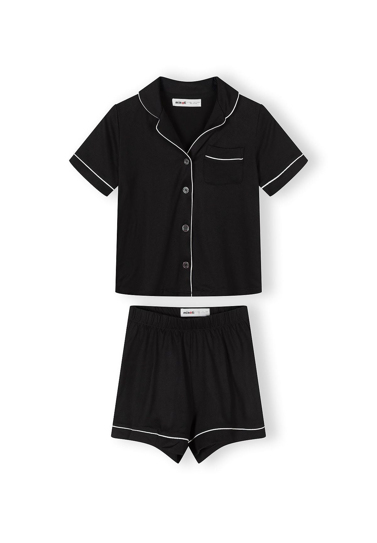 Short Sleeve Pyjama Set, Pink Bow Print - 2