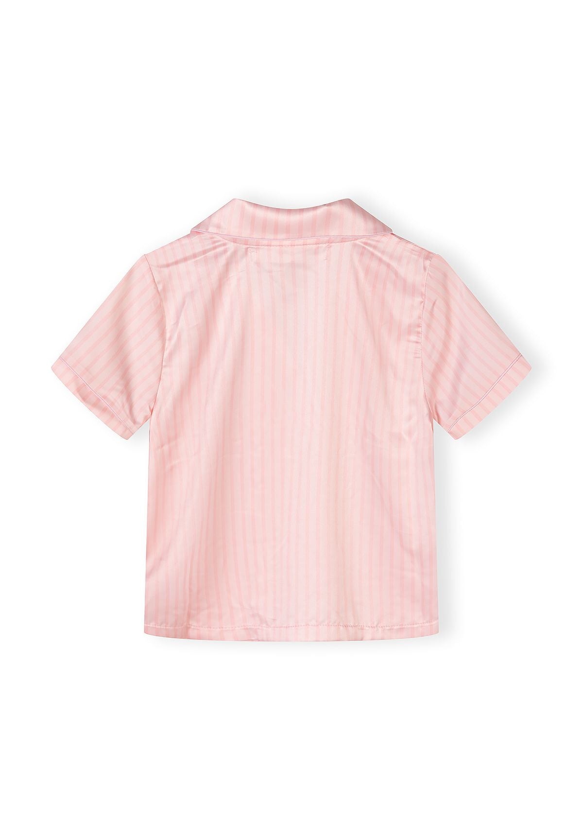 Satin Pyjama Set, Pink White Stripe, Short - 4