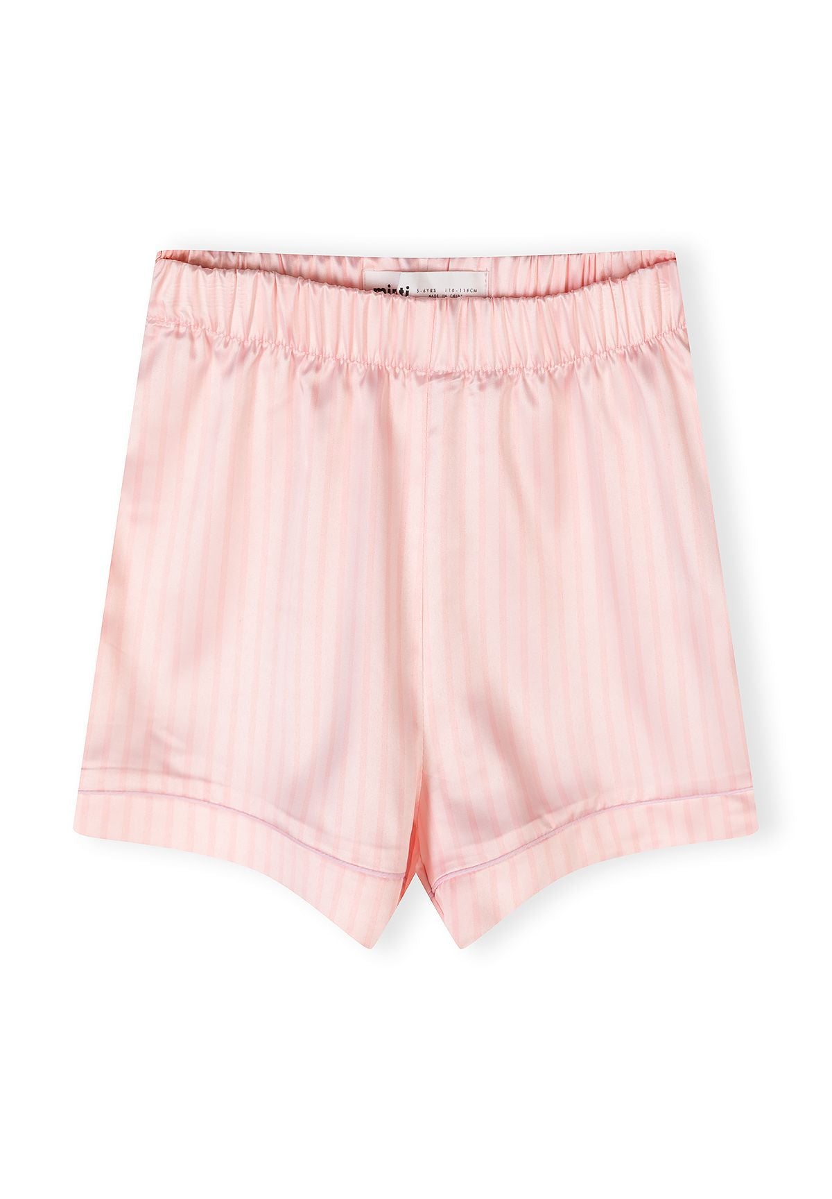 Satin Pyjama Set, Pink White Stripe, Short - 5