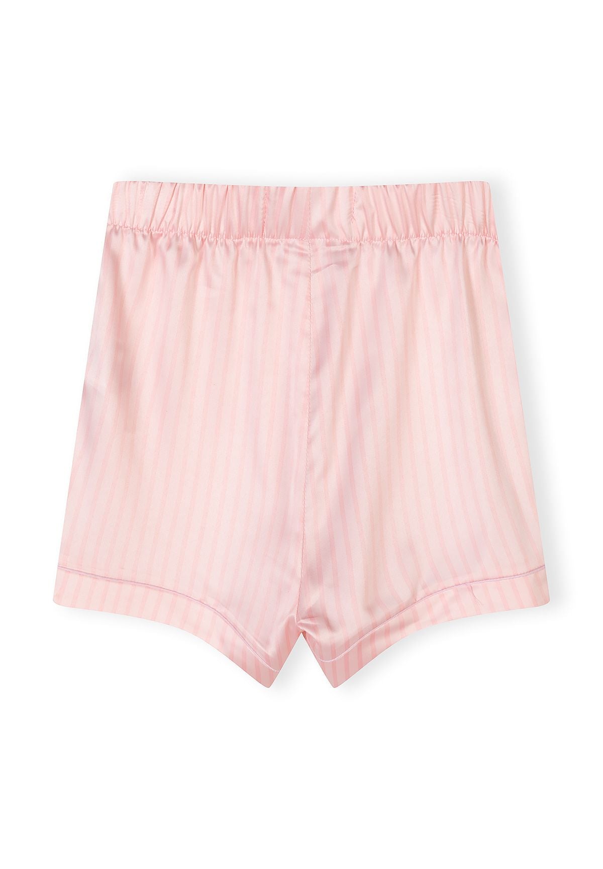 Satin Pyjama Set, Pink White Stripe, Short - 6