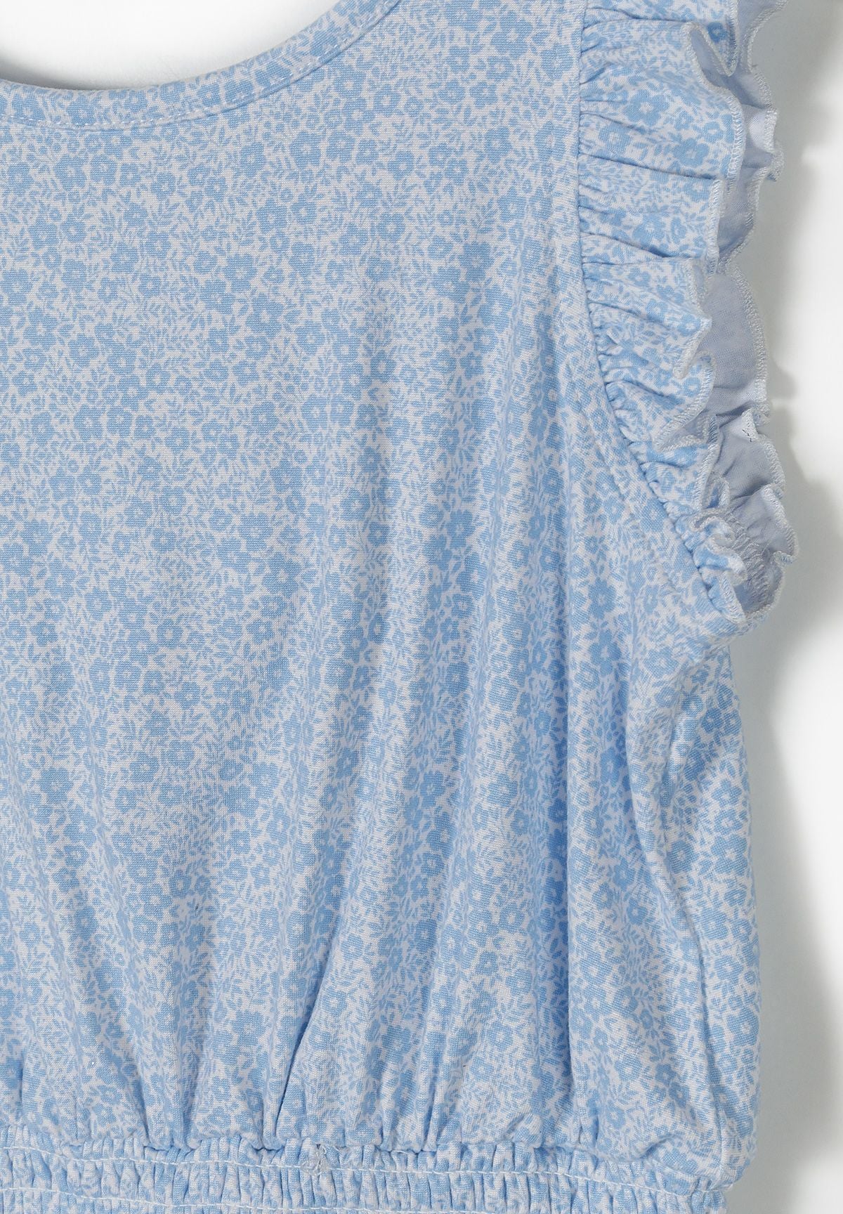 Floral Ruffle Jumpsuit, Blue - 4