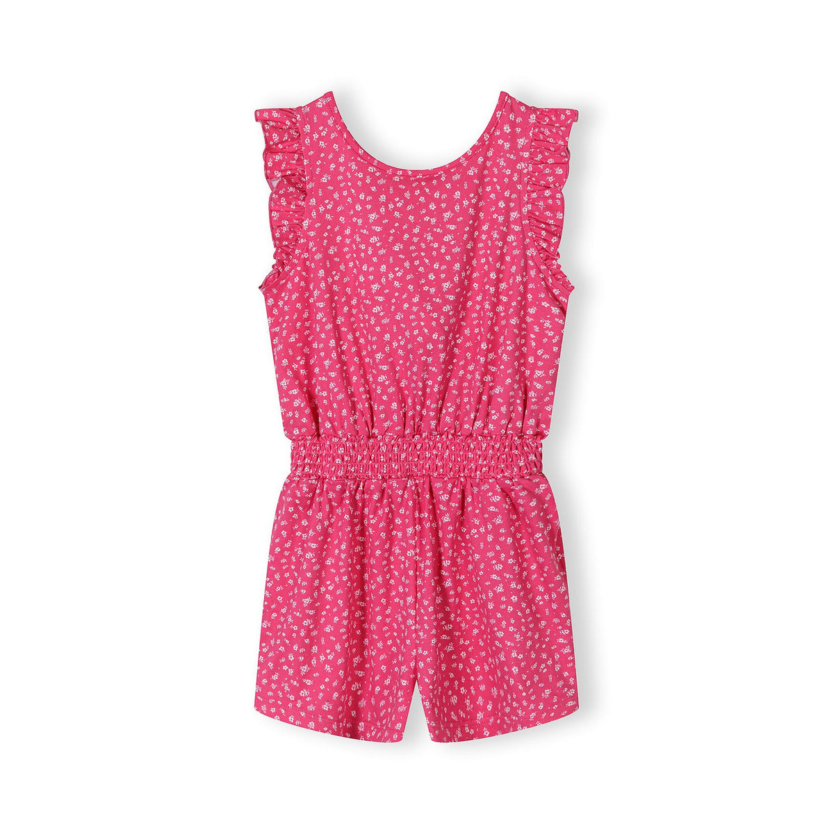 Girls' floral playsuit in pink and white — complete product view for square Shop card