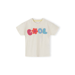 Girls' applique t-shirt in cream