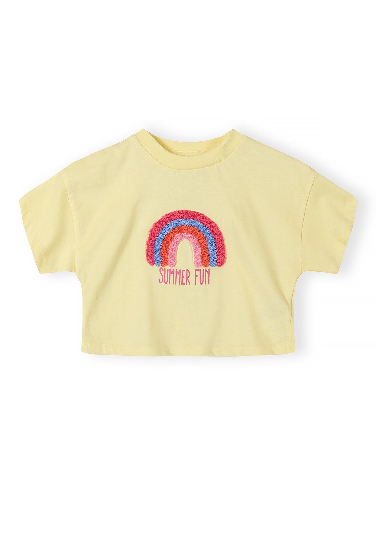 Rainbow Appliqué T-Shirt, Pale Yellow - 2