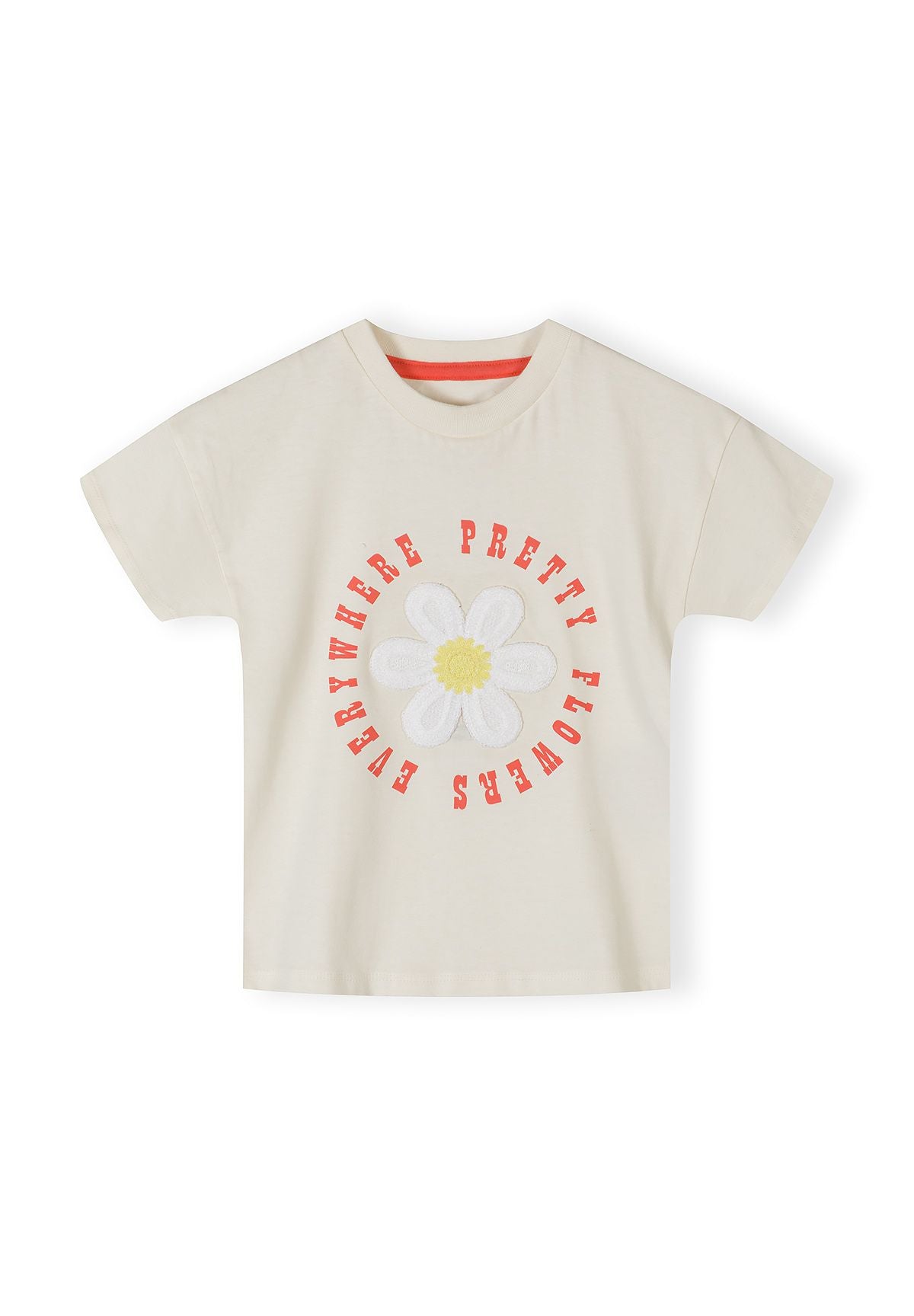 Short Sleeve T-Shirt, Daisy Print, Cream - 1
