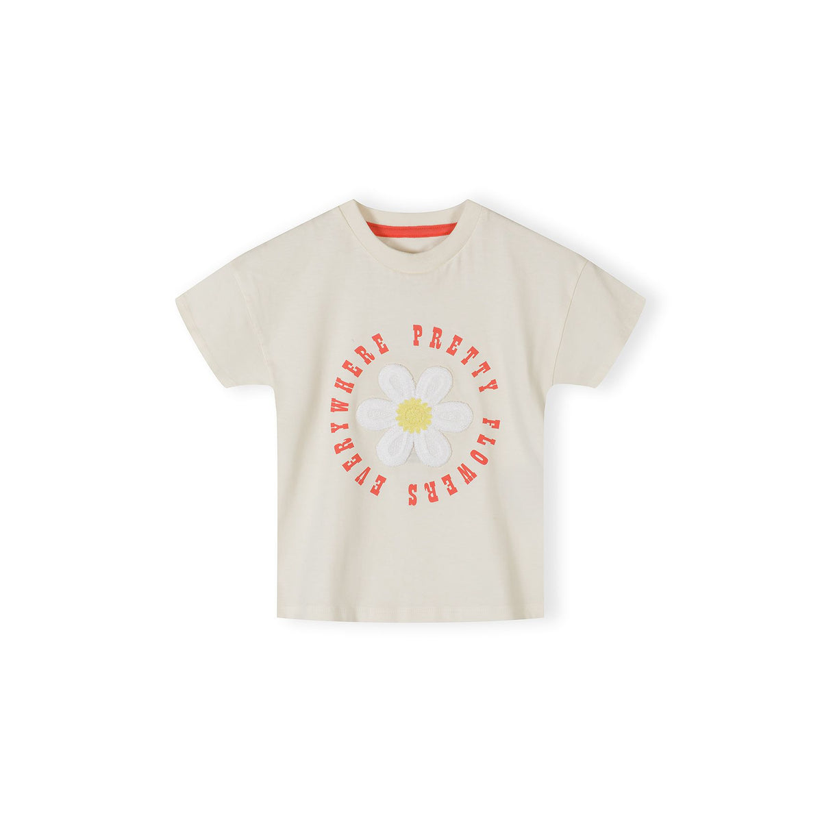 Girls' applique t-shirt in cream — complete product view for square Shop card