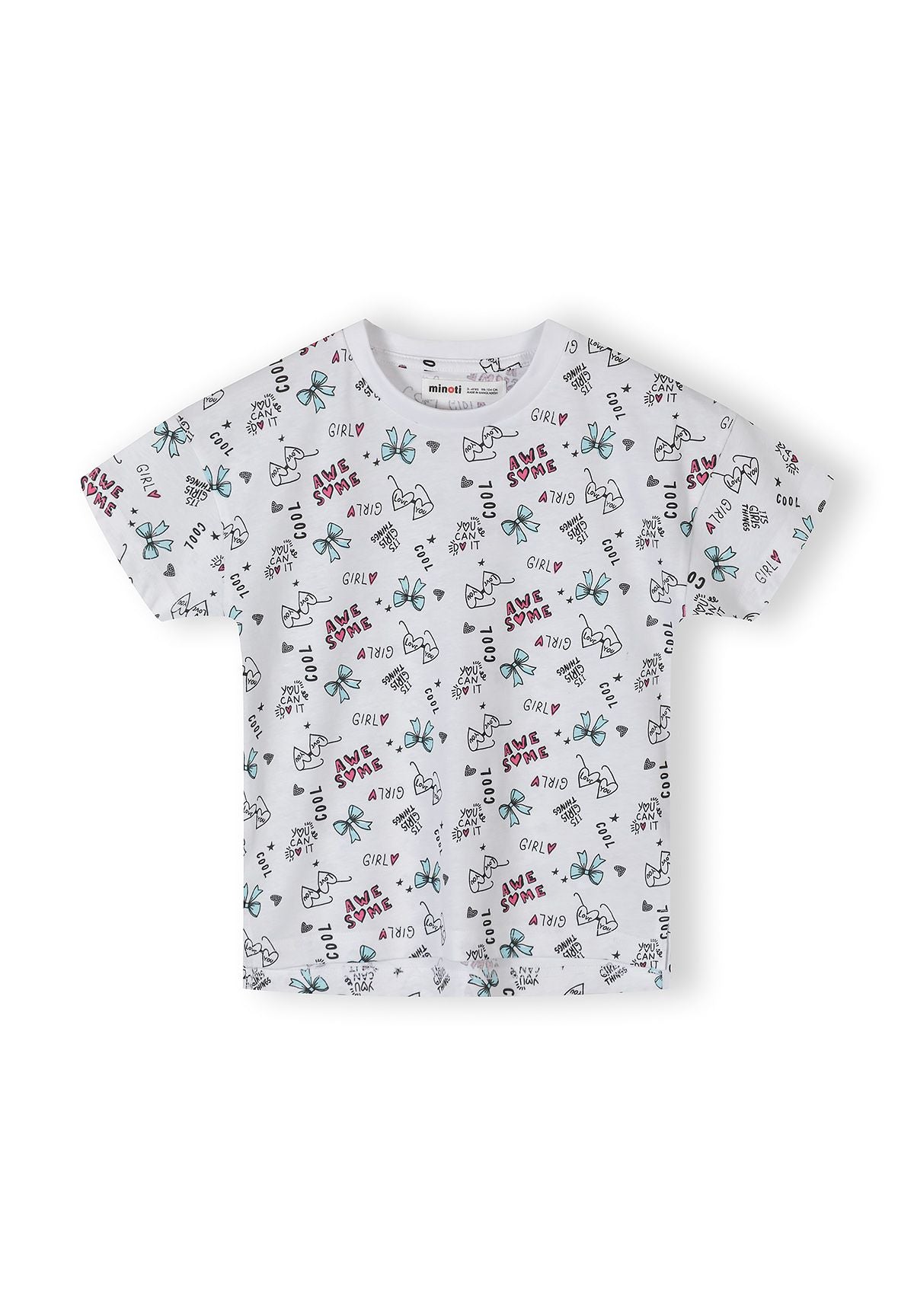 T-Shirts 5-Pack, Bow Print, Pink Mint White - 5