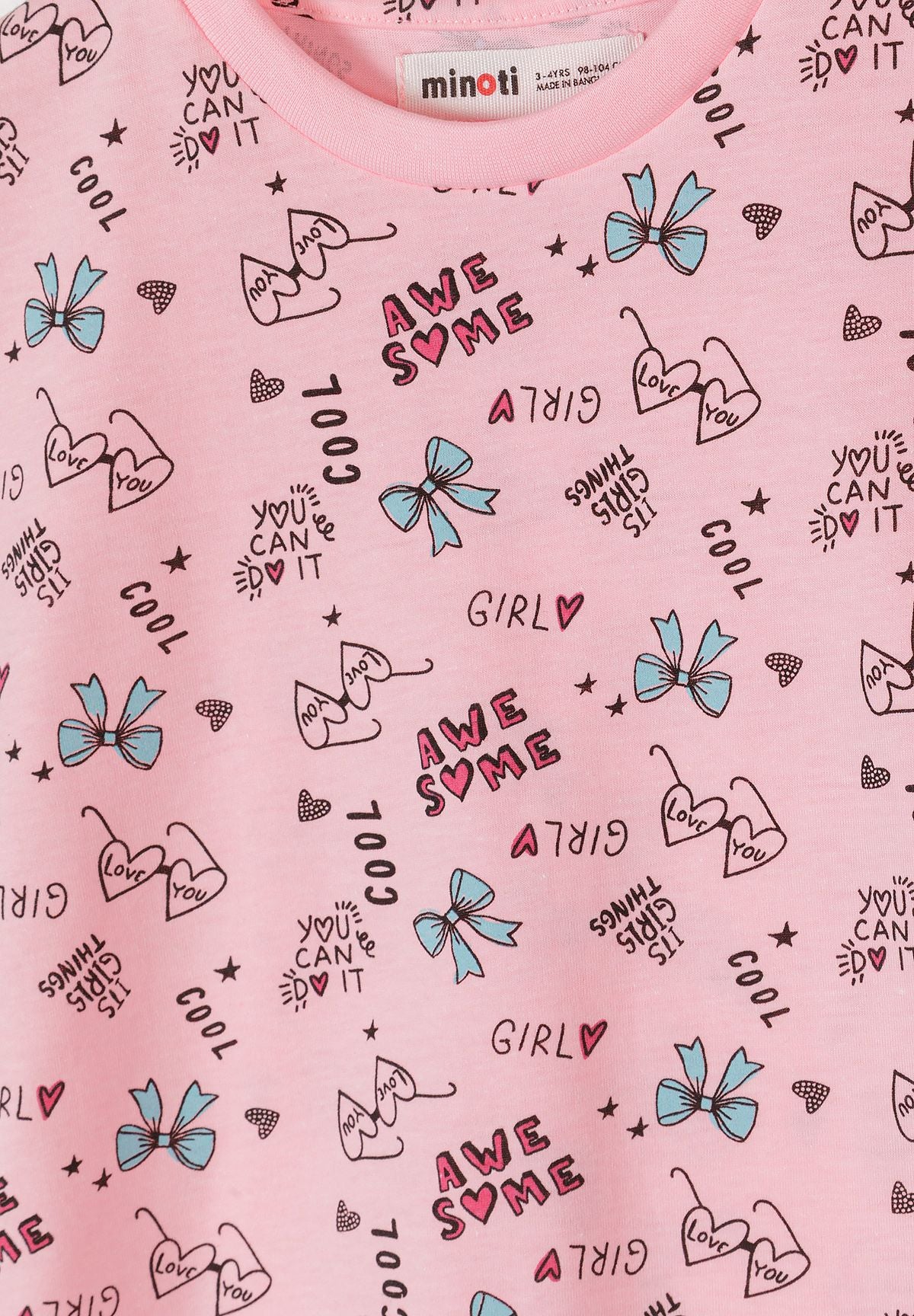 T-Shirts 5-Pack, Bow Print, Pink Mint White - 8
