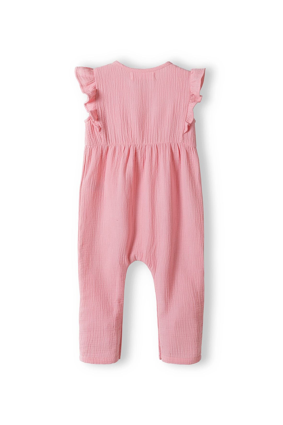 Embroidered Floral Jumpsuit, Pink, Frill Sleeve - 2