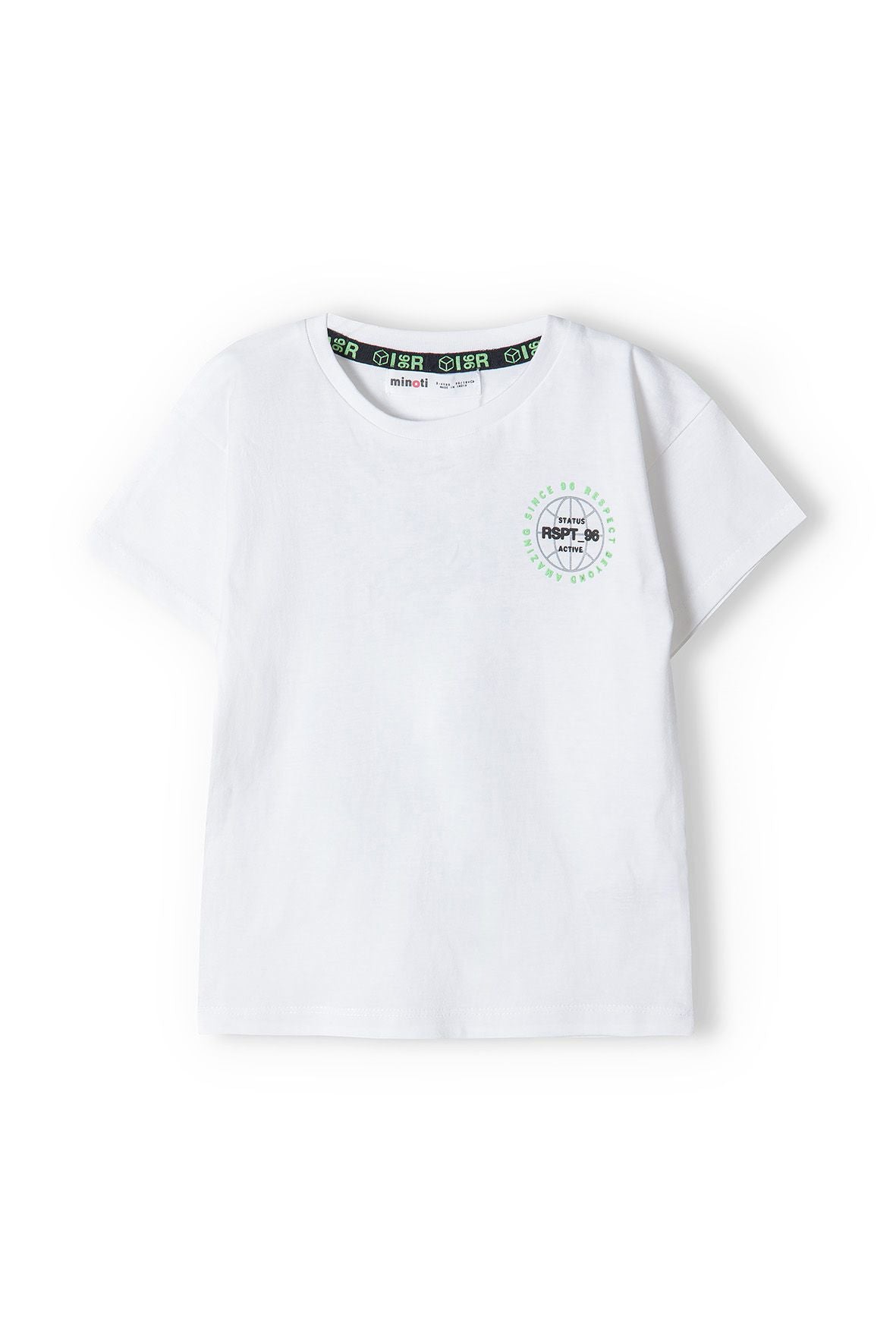 Short Sleeve T-Shirt, White, Chest Logo - 2