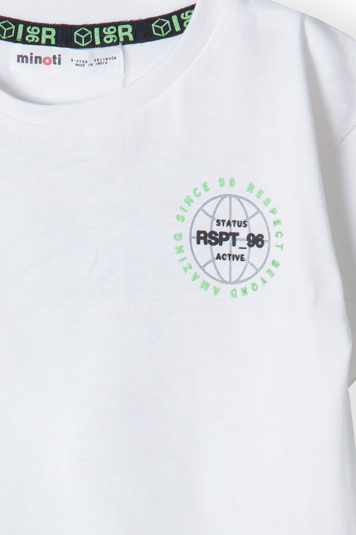 Short Sleeve T-Shirt, White, Chest Logo - 4