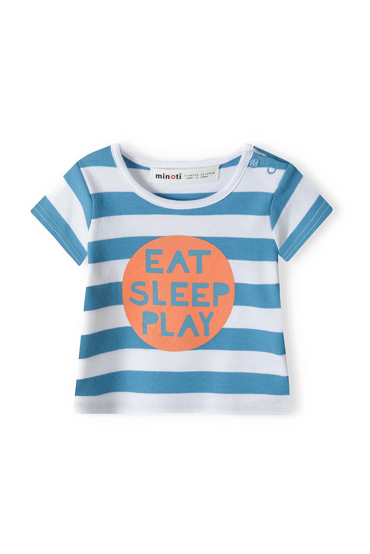 T-Shirts 2-Pack Striped Slogan Turquoise - 4