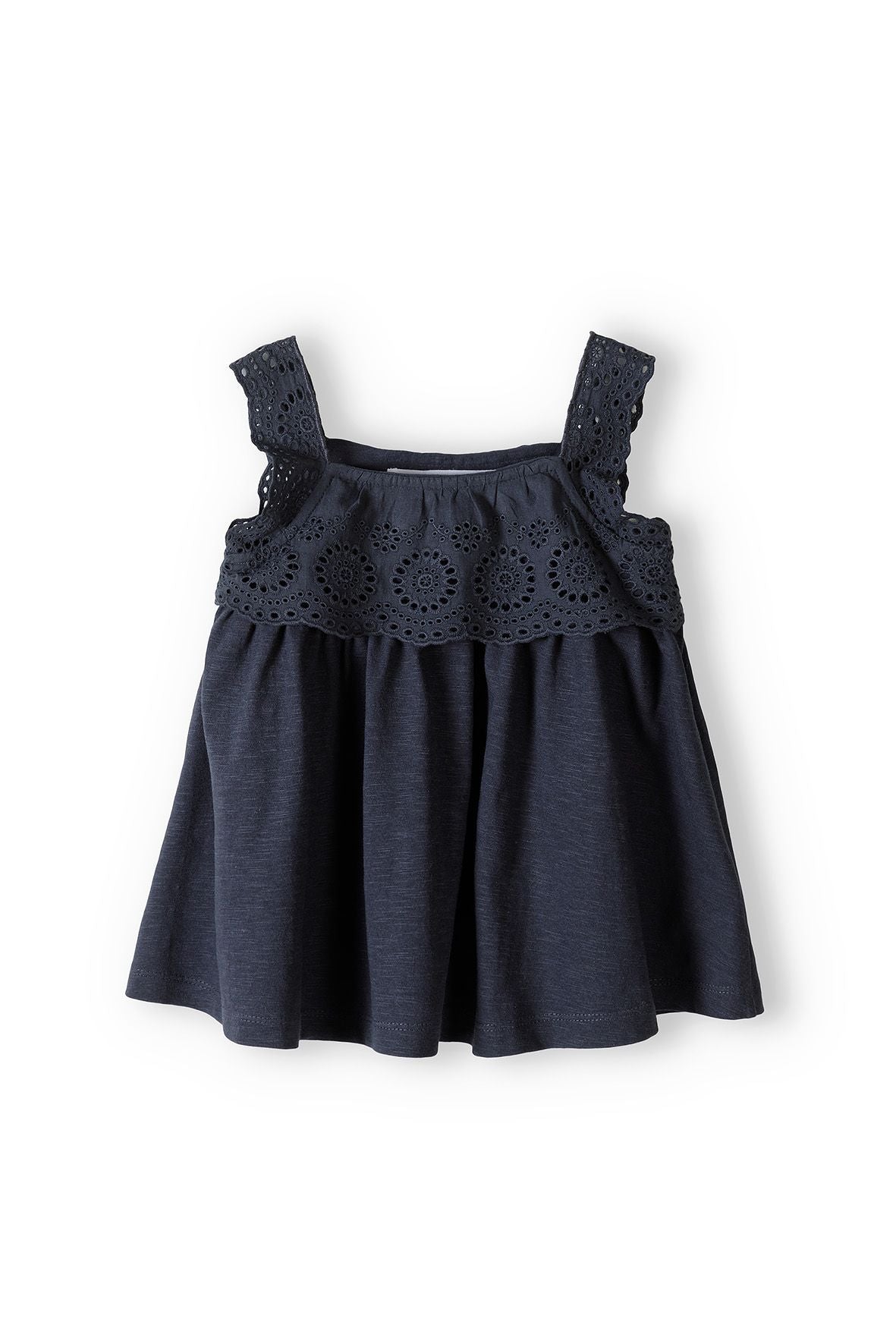 Broderie Top & Heart Leggings Set, Navy Cream - 3