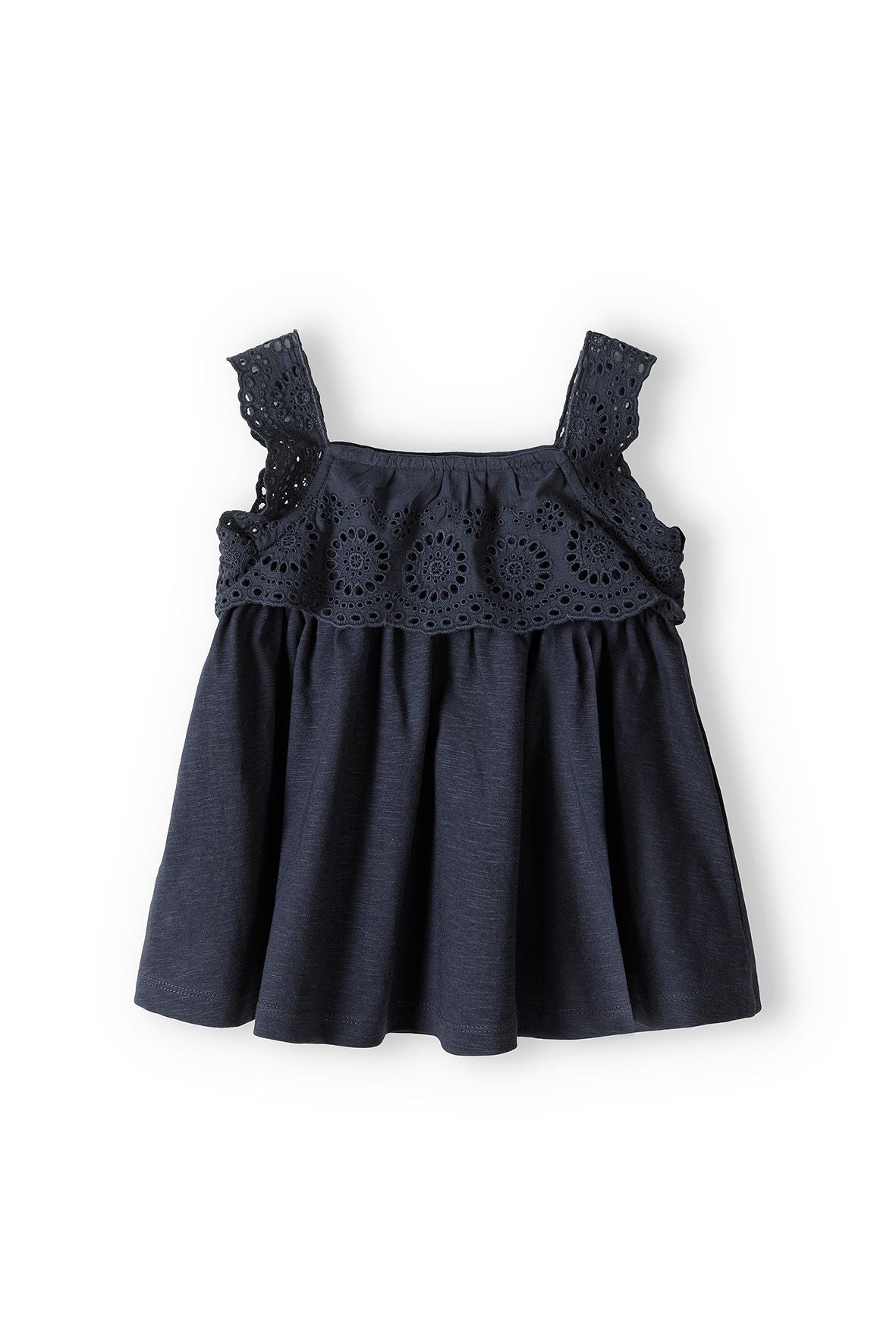 Broderie Top & Heart Leggings Set, Navy Cream - 4