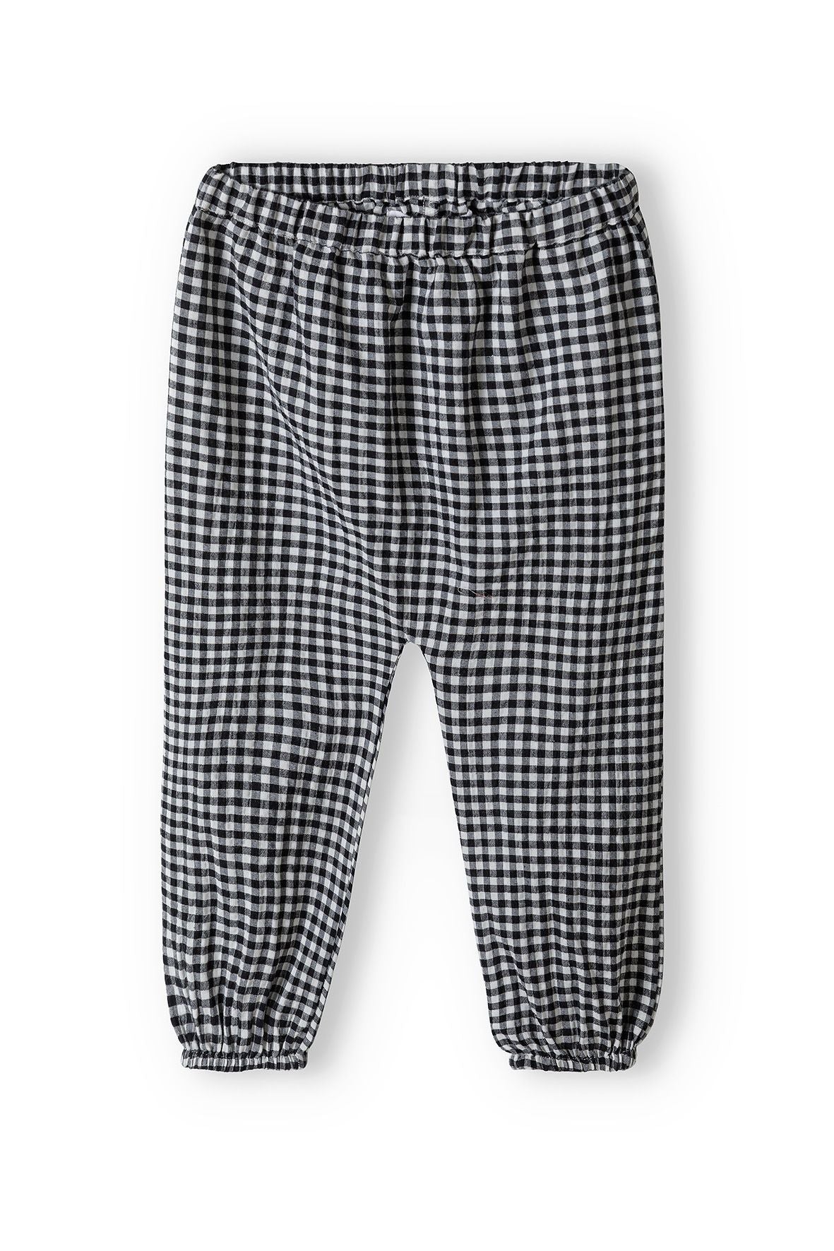 Embroidered Top & Gingham Trousers Set, Cream Black - 5
