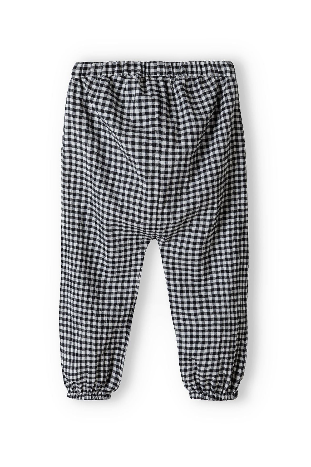 Embroidered Top & Gingham Trousers Set, Cream Black - 6