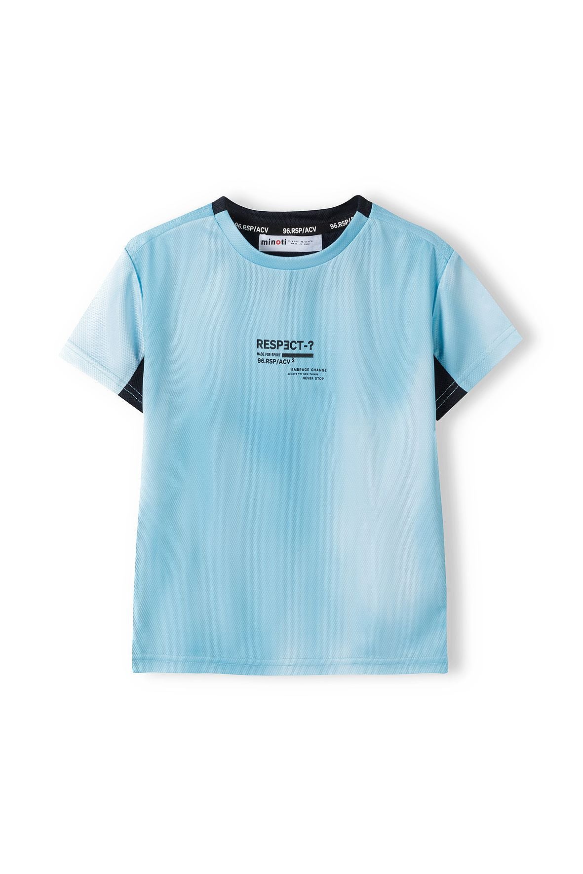 Sports Mesh T-Shirt, Mint, Navy Contrast Panels - 2