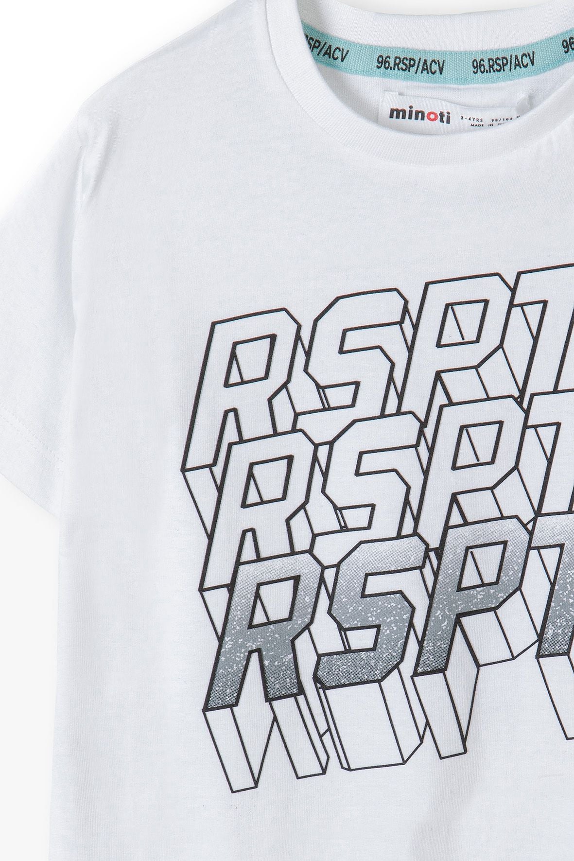 Graphic T-Shirt White, RSRP Print, Crew Neck - 4