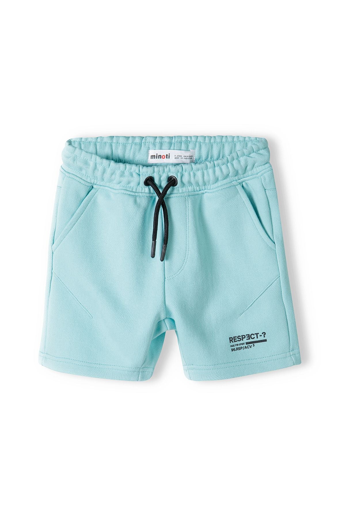 Fleece Shorts Turquoise Drawcord Zip Pockets - 2