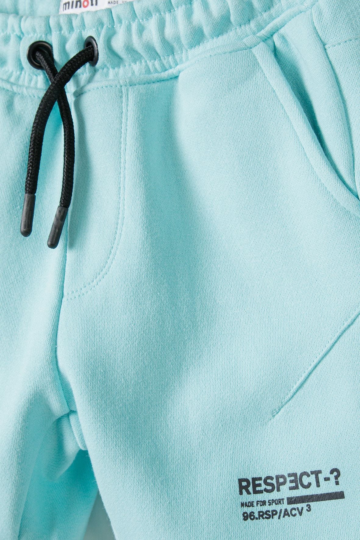 Fleece Shorts Turquoise Drawcord Zip Pockets - 4