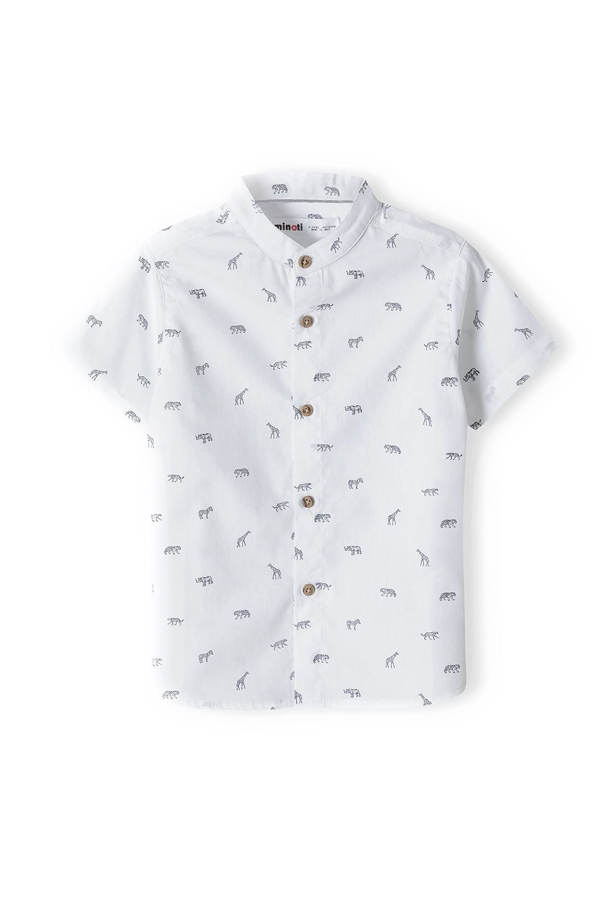 Poplin Shirt, Safari Animal Print, White - 2